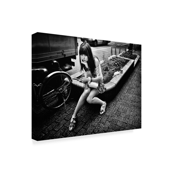 Tatsuo Suzuki 'Girl On Bench' Canvas Art,14x19